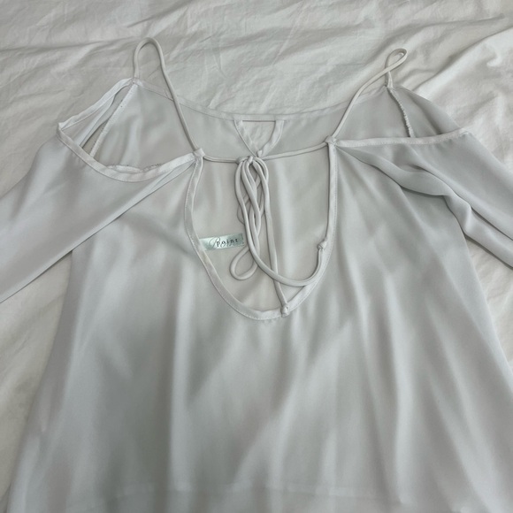 Open back, spaghetti strap, shoulder less white top - Picture 3 of 4